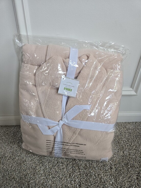 Pottery Barn Other - Pottery Barn Cotton Waffle knit Spa Robe Medium- color Soft Rose DISCONTINUED